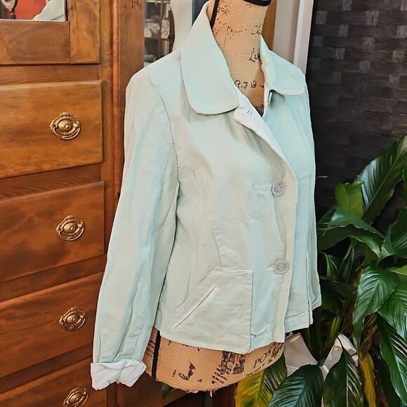 D.F.A. New York Chic Mint Green Jacket size Medium - Picture 4 of 12